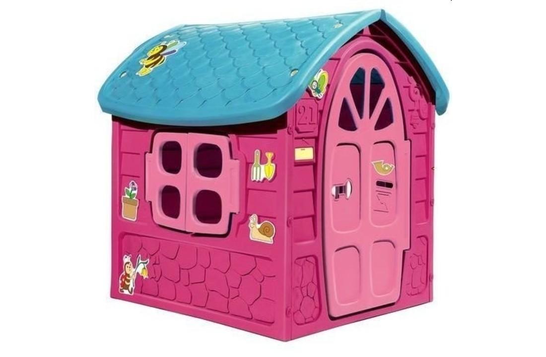 Buiten speelhuis roze – 120 x 113 x cm - met deur en raam kopen? - Vikingchoice.nl