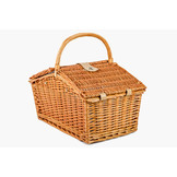 Picknickmand 4-persoons met servies & thermotas - licht riet