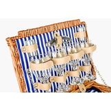 Picknickmand 4-persoons met servies & thermotas - licht riet