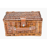 Picknickmand 4-persoons met servies & thermotas - donker riet