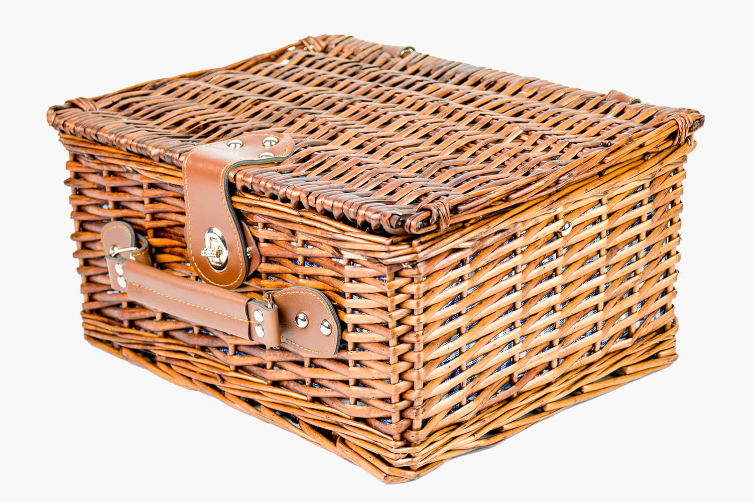 Picknickmand 4-persoons met servies & thermotasPicknickmand 4-persoons met servies & thermotas - donker riet