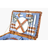 Picknickmand 4-persoons met servies & thermotas - donker riet