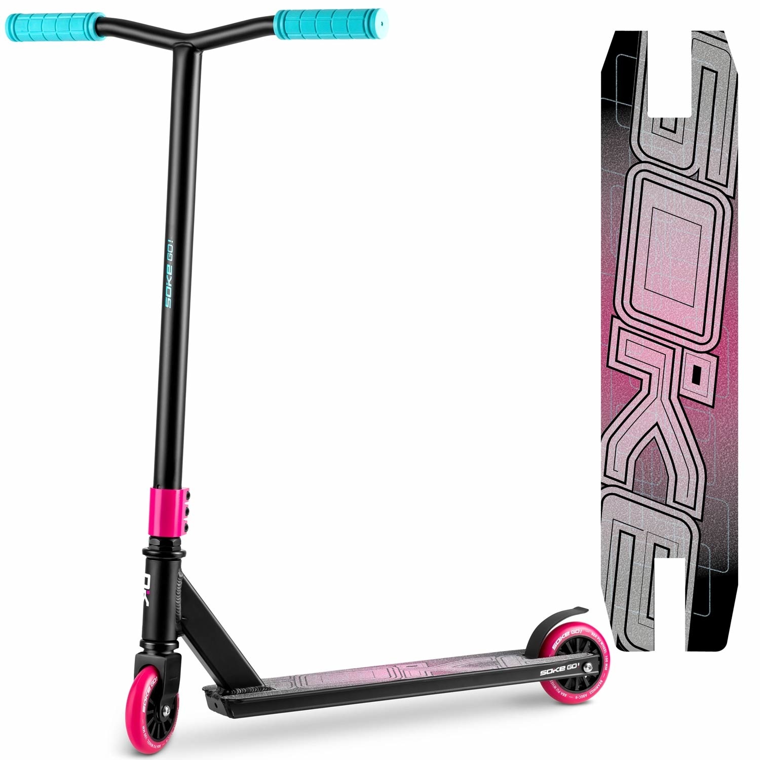 Soke aluminium stuntstep Roze & Blauw - tot 100 kg