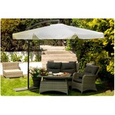 Zweefparasol XL - 350 cm - beige - opvouwbare tuinparasol