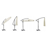 Zweefparasol XL - 350 cm - beige - opvouwbare tuinparasol