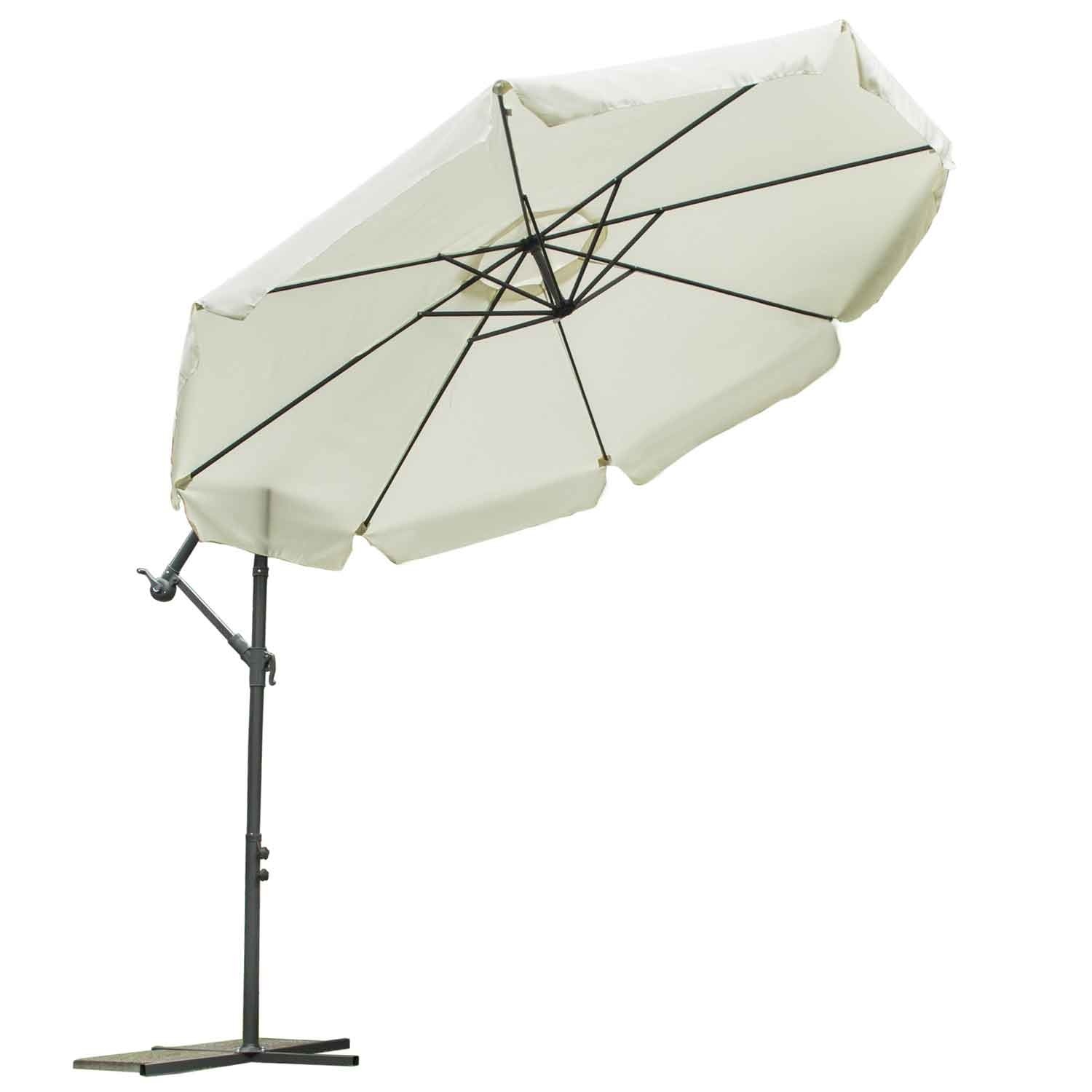 Zweefparasol XL - 350 cm - beige - opvouwbare tuinparasol