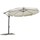 Zweefparasol XL - 350 cm - beige - opvouwbare tuinparasol