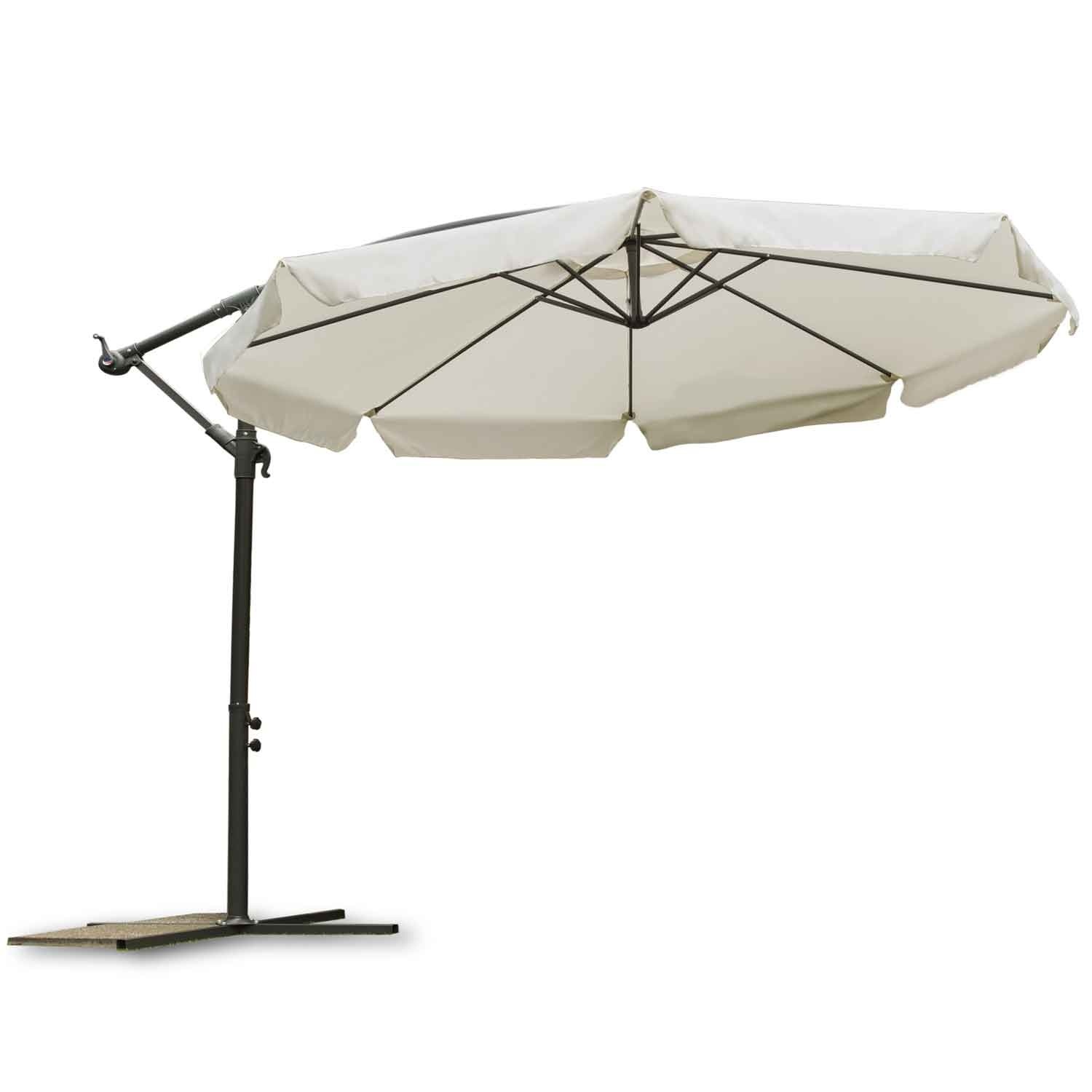 Zweefparasol XL - 350 cm - beige - opvouwbare tuinparasol