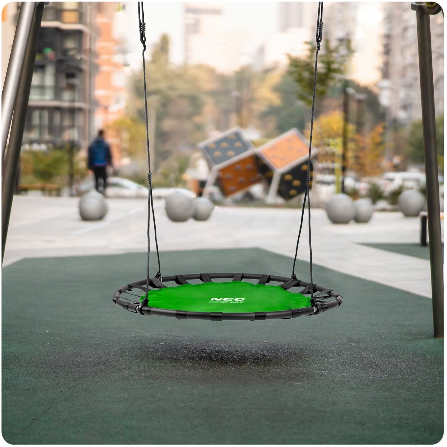 Nestschommel 120 cm groen -  tot 150 kg - met polyester touwen