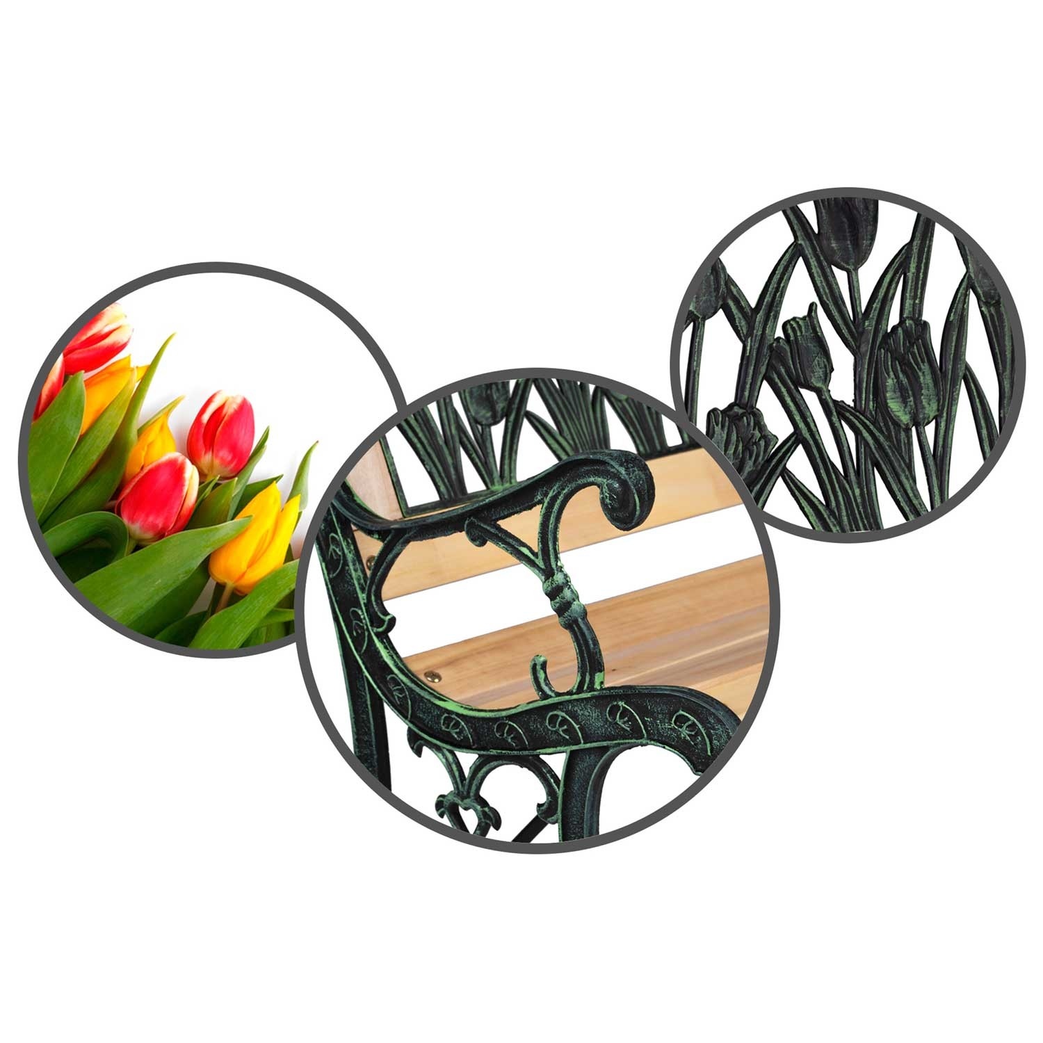 Tuinbank - 123,5 x 74 x 48 cm  - houten parkbank