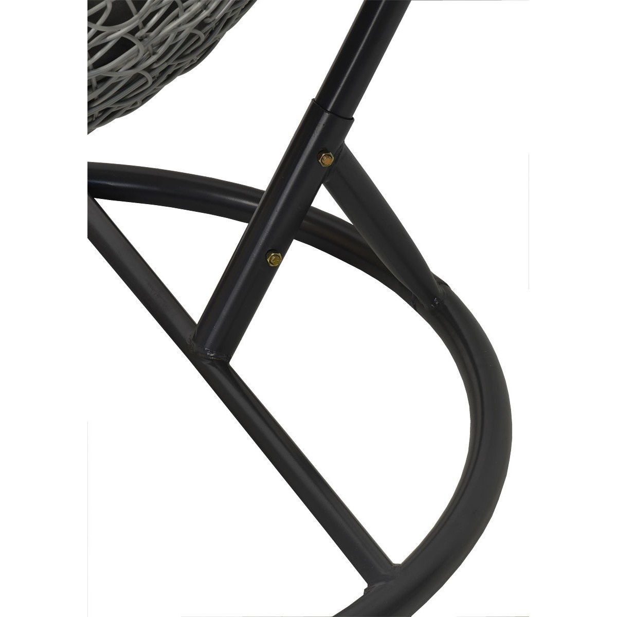 Hangstoel schommelstoel met frame - zwart met grijs - inc kussens