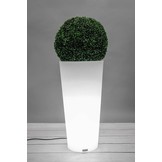 Bloempot met led verlichting 80 cm hoog – wit