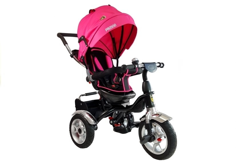 Driewieler kinderwagen roze - met zonnevizier