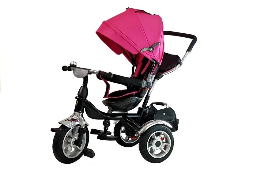 Driewieler kinderwagen roze - met zonnevizier