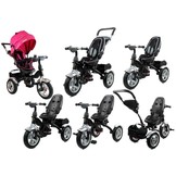 Driewieler kinderwagen roze - met zonnevizier