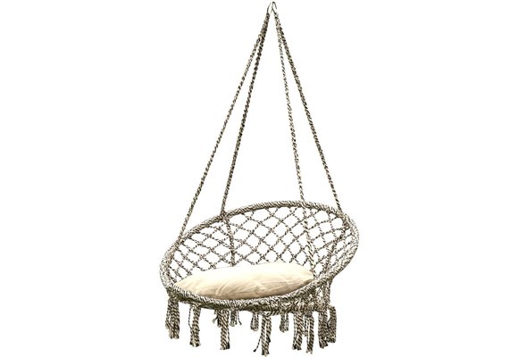 Hangstoel met kussen 80x60cm - Gevlochten katoen