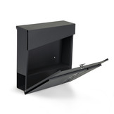 Brievenbus 36,5 x 37 cm – antraciet - met krantenvak