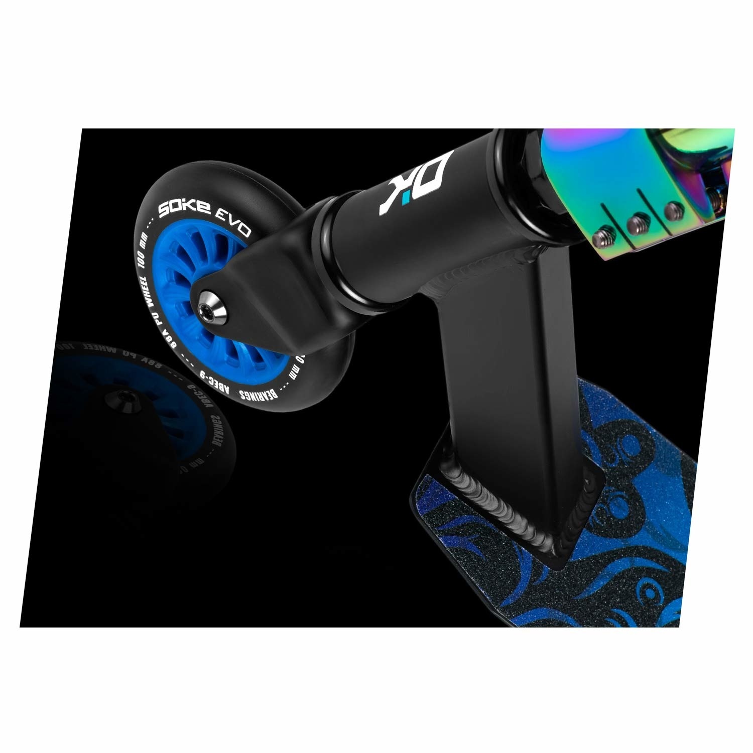 Soke Evo stuntstep Black Rainbow - race step - 360º stuur