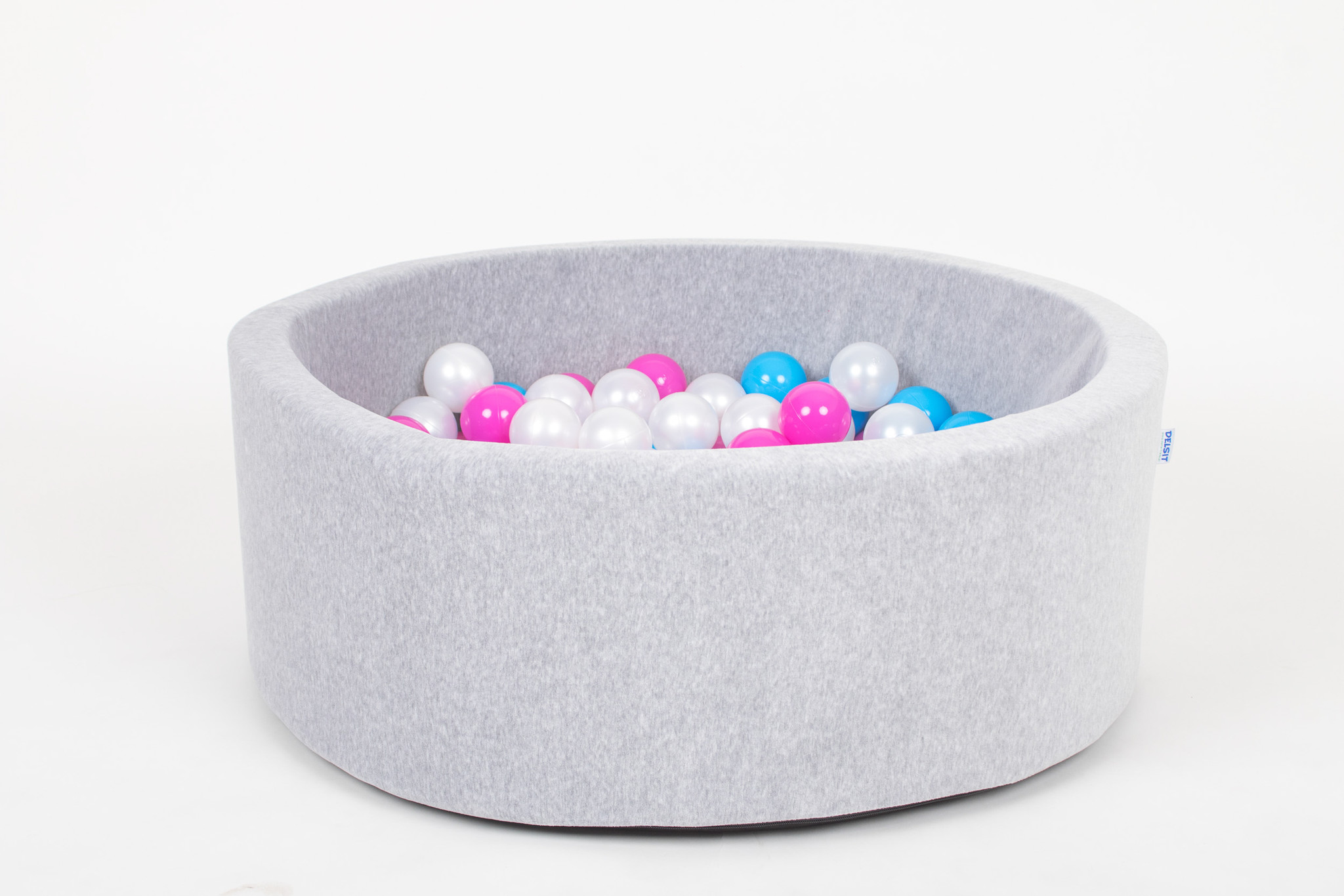 Ballenbak 90 x 40 cm - met 150 ballen - wit, blauw, roze