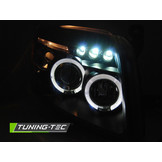 Koplampen dual halo rims DODGE CALIBER 06-12 ANGEL EYES ZWART