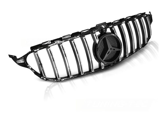 Grill MERCEDES W205 14-18 SPORT GLANZEND ZWART CHROOM