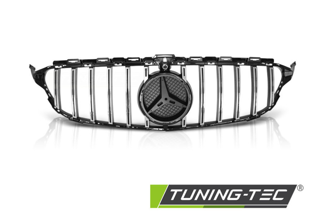 Grill geschikt voor MERCEDES W205 14-18 SPORT GLANZEND ZWART CHROOM