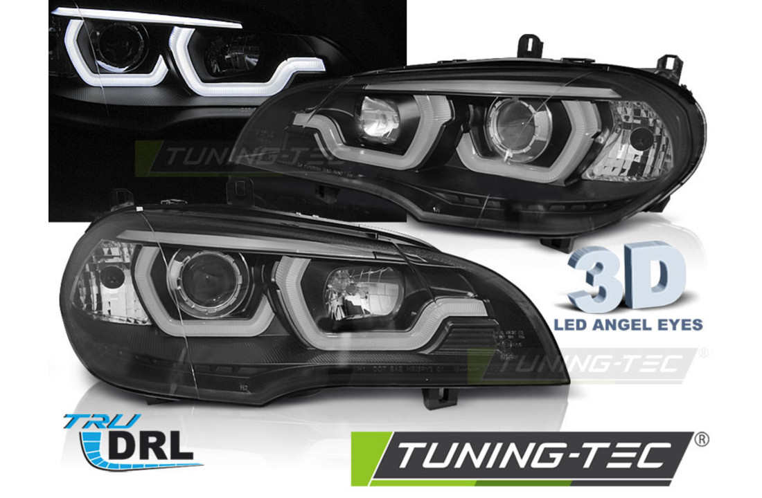 Koplampen dual halo rims geschikt voor BMW X5 E70 07-13 ZWART