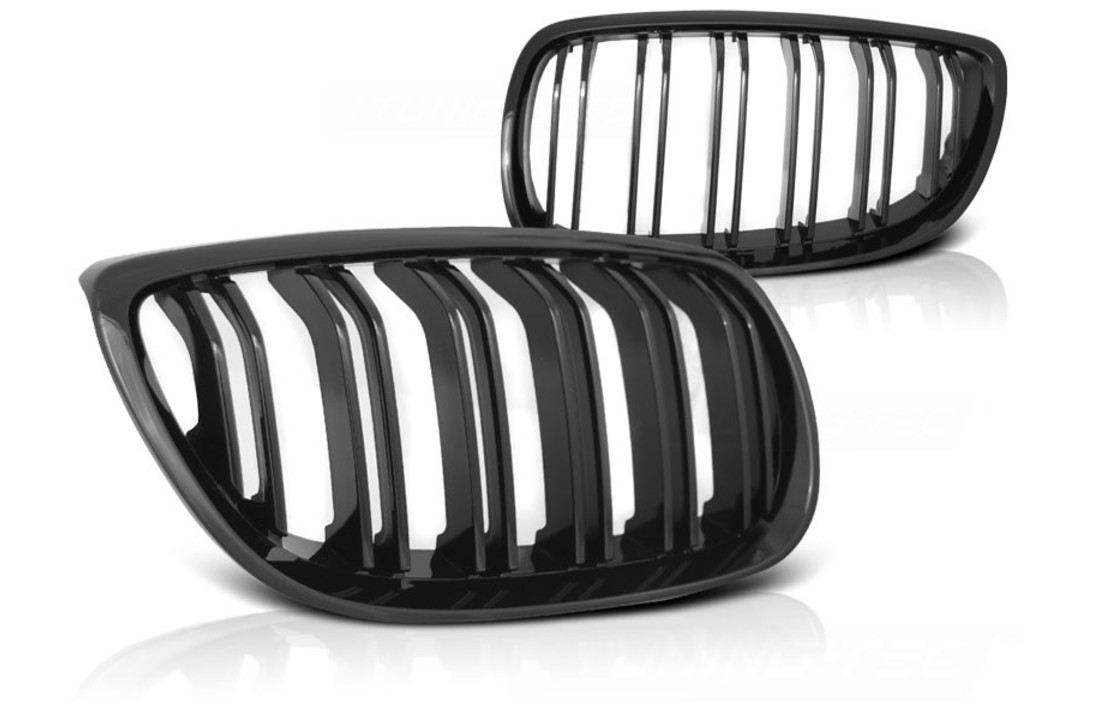 Grill geschikt voor BMW E92/E93 07-10 C/C GLANZEND ZWART DUBBELE STANG M-LOOK
