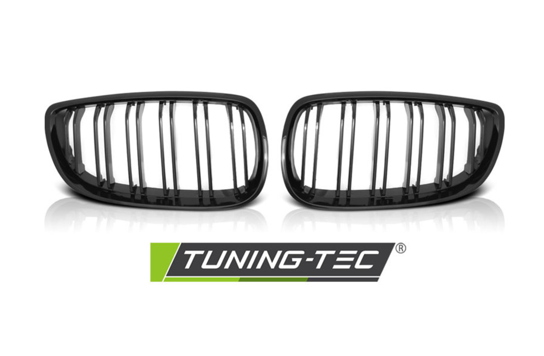 Grill geschikt voor BMW E92/E93 07-10 C/C GLANZEND ZWART DUBBELE STANG M-LOOK