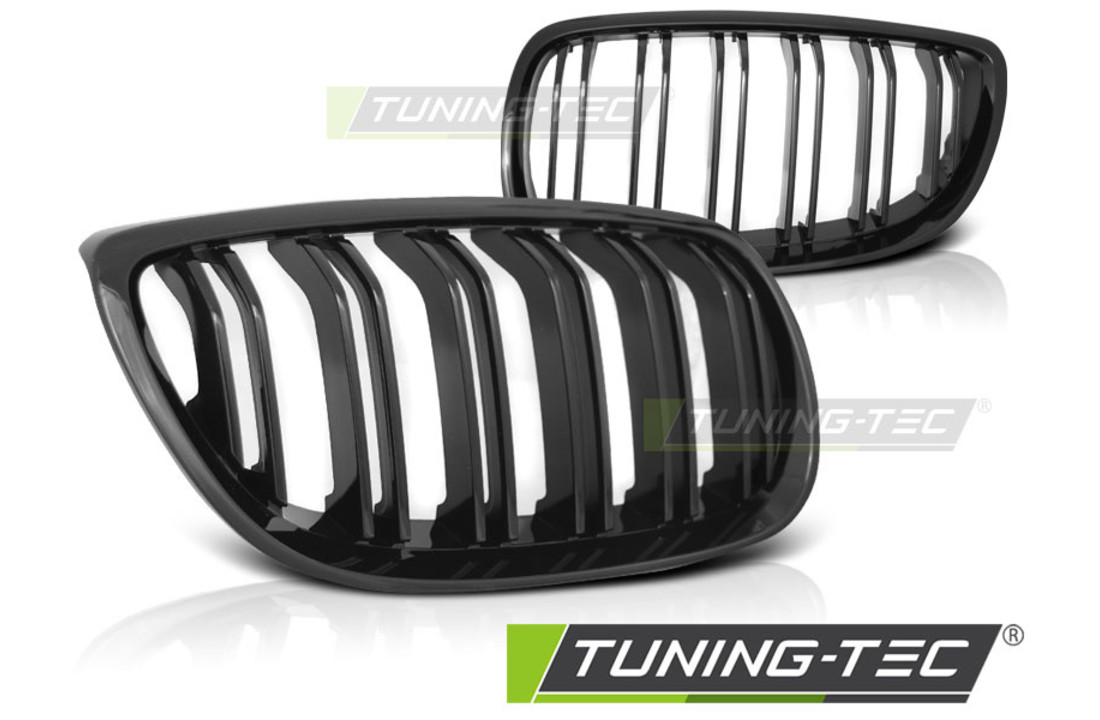 Grill geschikt voor BMW E92/E93 07-10 C/C GLANZEND ZWART DUBBELE STANG M-LOOK