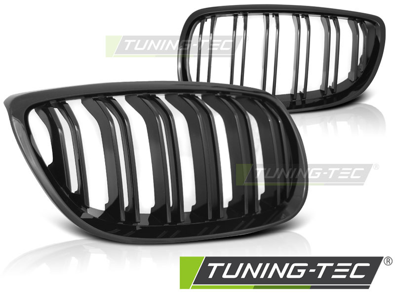 Grill geschikt voor BMW E92/E93 07-10 C/C GLANZEND ZWART DUBBELE STANG M-LOOK