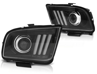 Koplampen met parkeerlicht FORD MUSTANG 04-09 ZWART