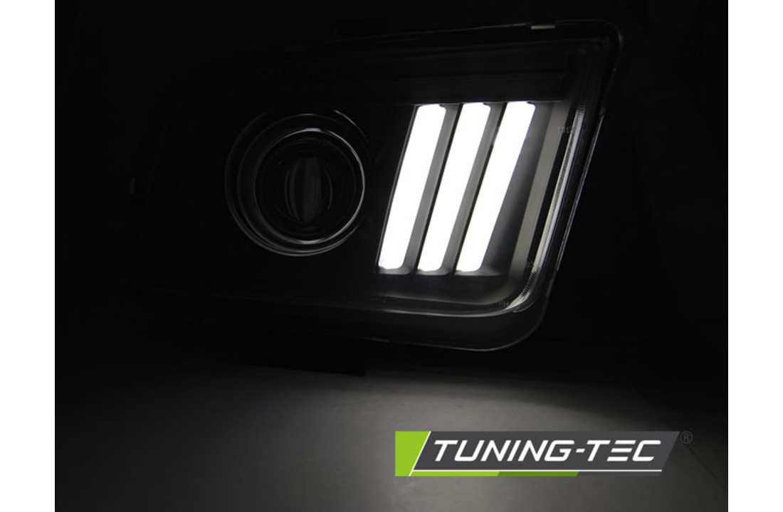 Koplampen met parkeerlicht geschikt voor FORD MUSTANG 04-09 ZWART