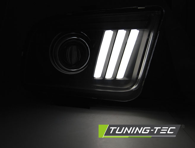 Koplampen met parkeerlicht FORD MUSTANG 04-09 ZWART