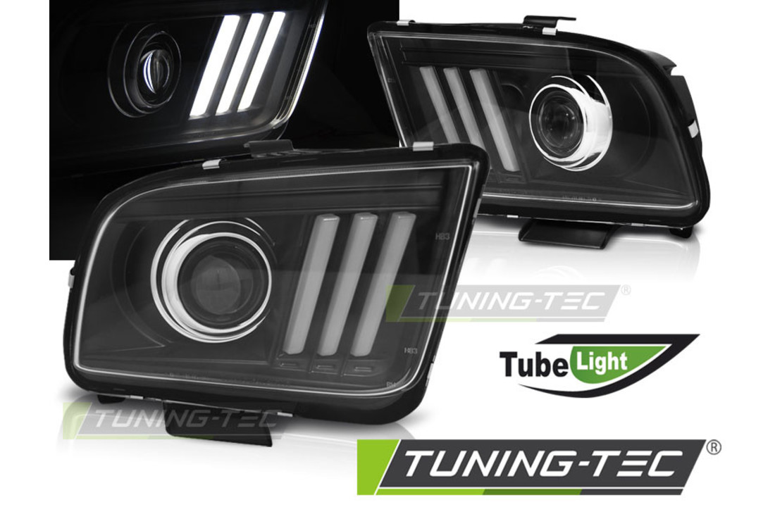 Koplampen met parkeerlicht geschikt voor FORD MUSTANG 04-09 ZWART