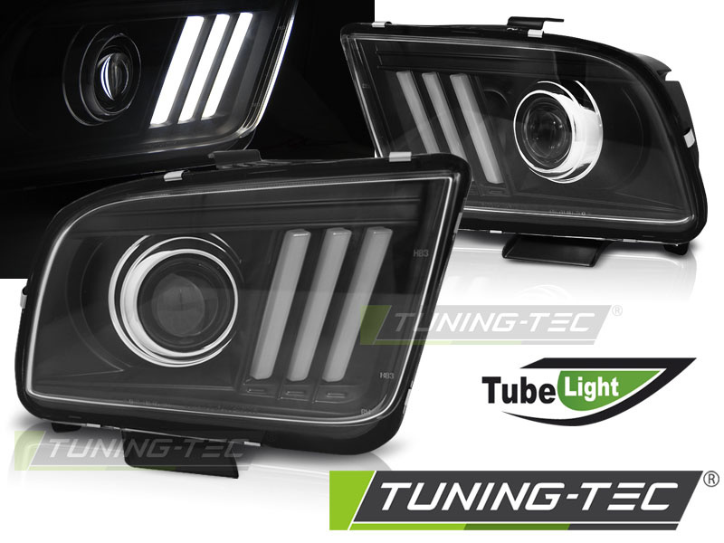 Koplampen met parkeerlicht FORD MUSTANG 04-09 ZWART