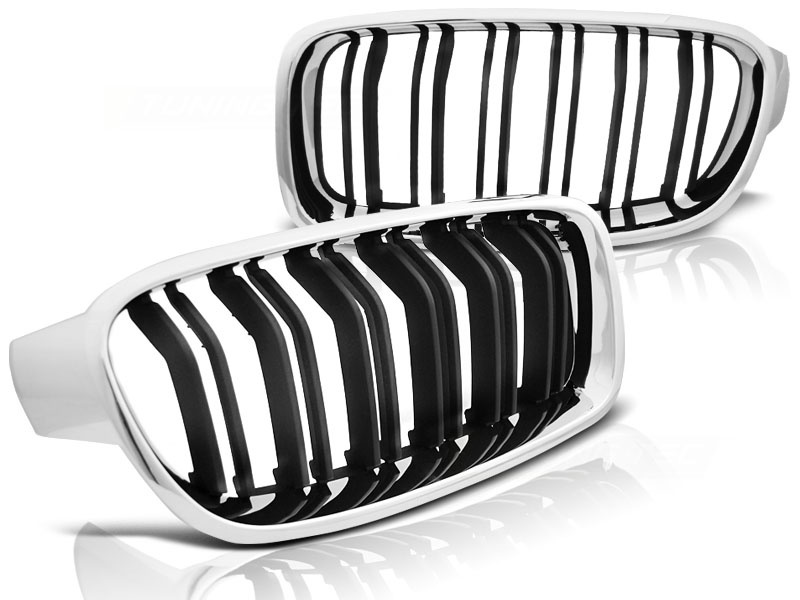 Grill geschikt voor BMW F30 / F31 10 11- M3 LOOK CHROOM ZWART