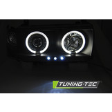 Koplampen dual halo rims geschikt voor TOYOTA LAND CRUISER FJ 80 90-97 ZWART