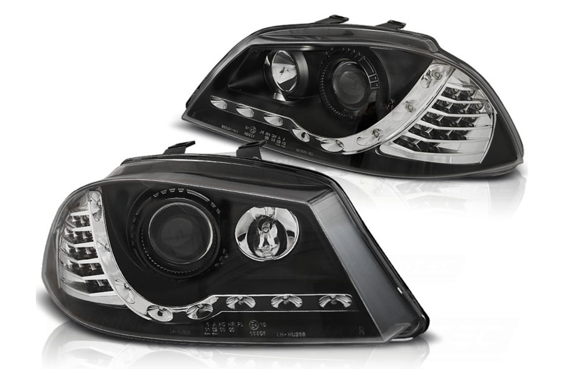 Koplampen met parkeerlicht geschikt voor SEAT IBIZA 6L 04 02-08 ZWART