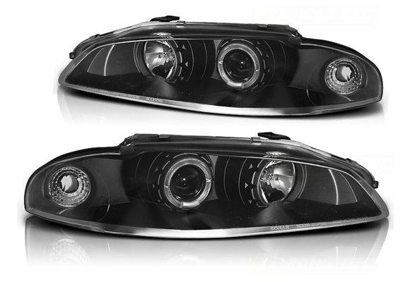 Koplampen dual halo rims MITSUBISHI ECLIPSE 97-12 98 ANGEL EYES ZWART