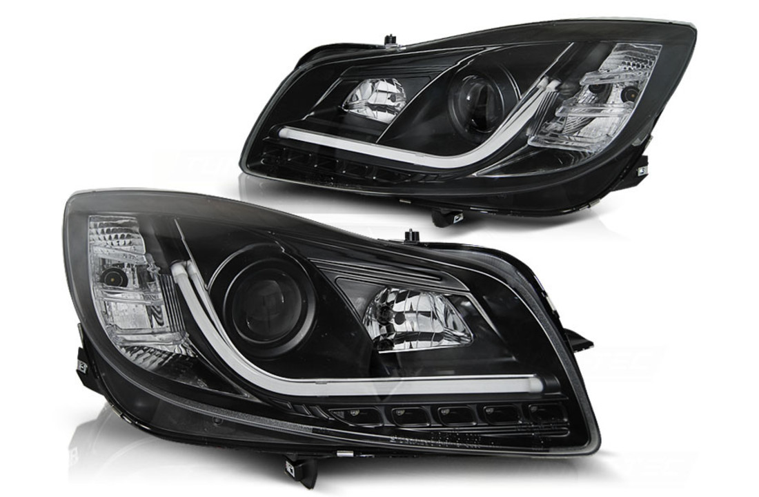 Koplampen geschikt voor OPEL INSIGNIA 08-12 ZWART TUBE LIGHTS