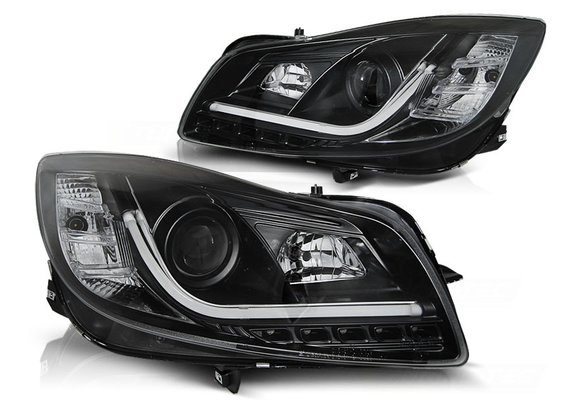 Koplampen geschikt voor OPEL INSIGNIA 08-12 ZWART TUBE LIGHTS