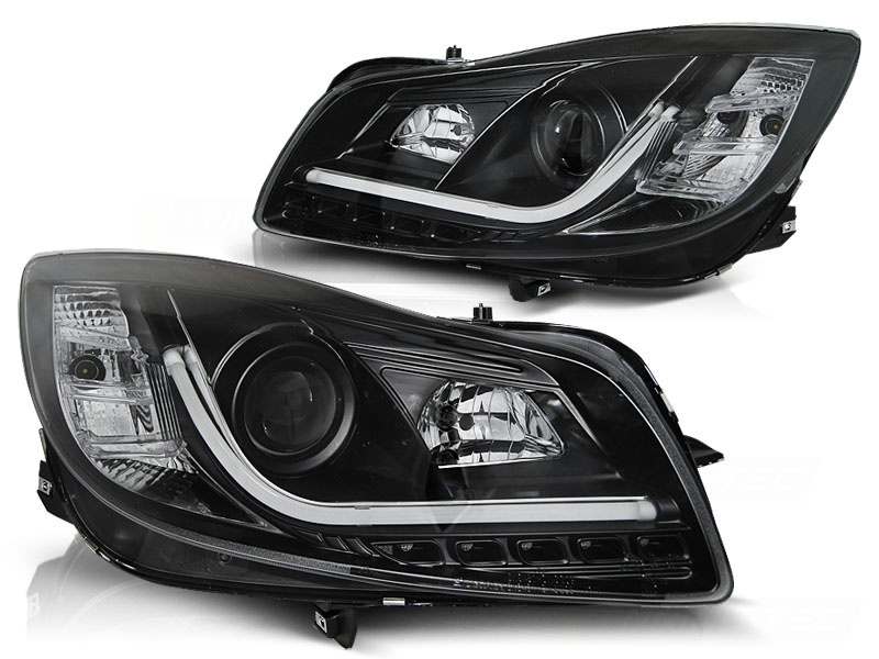 Koplampen geschikt voor OPEL INSIGNIA 08-12 ZWART TUBE LIGHTS