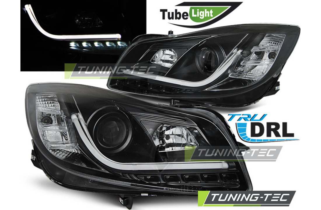 Koplampen geschikt voor OPEL INSIGNIA 08-12 ZWART TUBE LIGHTS