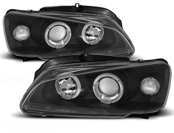 Koplampen dual halo rims PEUGEOT 106 08 96-03 ANGEL EYES ZWART