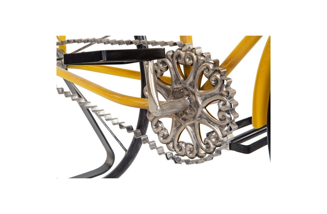 Bloemenstandaard gele fiets - 3 bloempotten