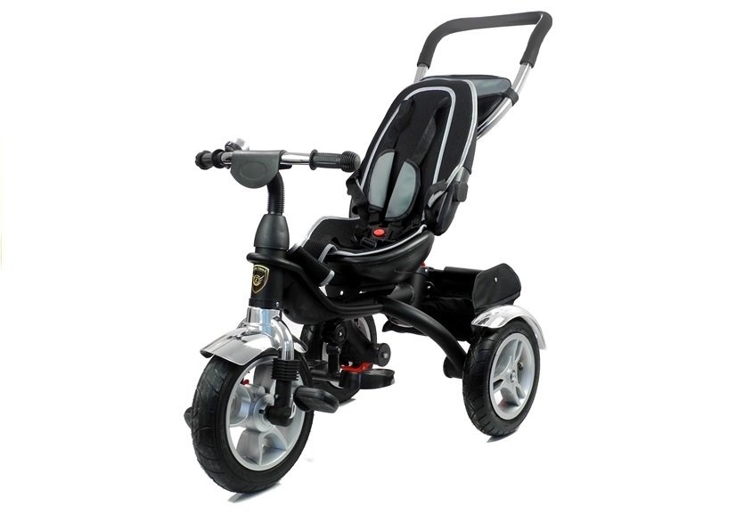 Driewieler kinderwagen zilver - met zonnevizier