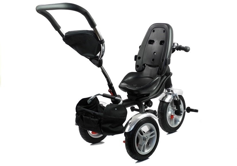 Driewieler kinderwagen zilver - met zonnevizier