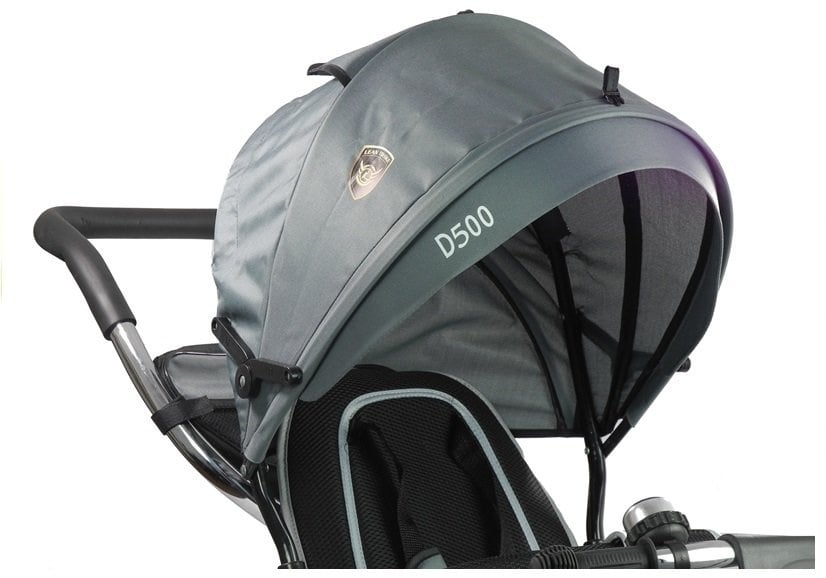 Driewieler kinderwagen zilver - met zonnevizier
