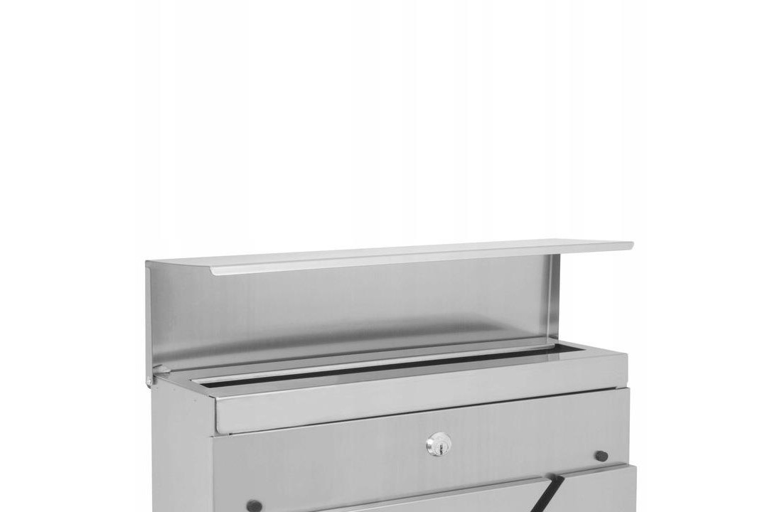 Brievenbus RVS met krantenhouder - 37x36.5x11cm
